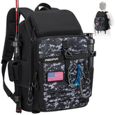 Piscifun fishing tackle backpack front view shows organized storage and quick access.
