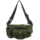 Front view of Piscifun fishing tackle bag army green