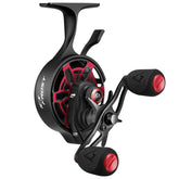 Piscifun ICX Frost inline ice reel spool-side view shows line capacity for easy management