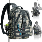 Piscifun Travel X fishing bag backpack with rod holder keeps your rod secure during transport.