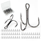 Piscorush treble hooks high carbon steel closeup with ultra-sharp points for strong hooksets.