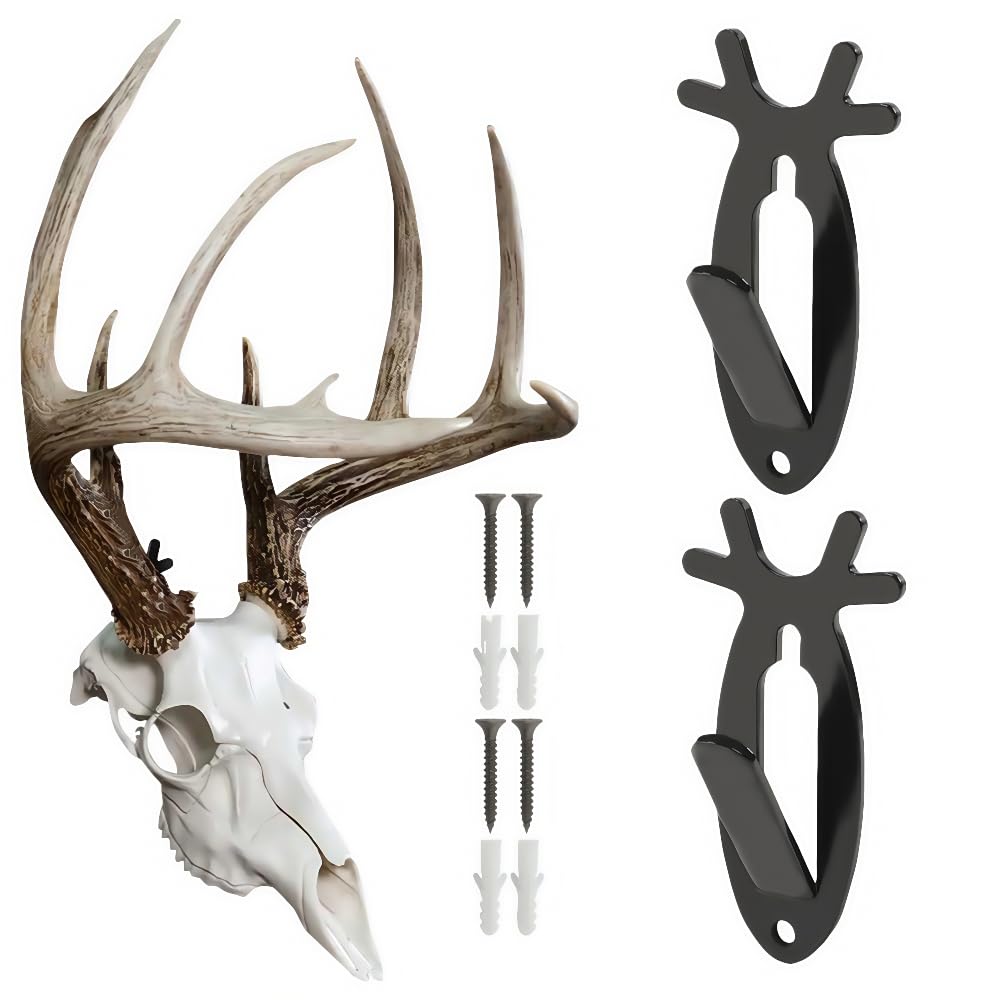 PIT66 European mount skull hanger mounted on wall for a secure deer display