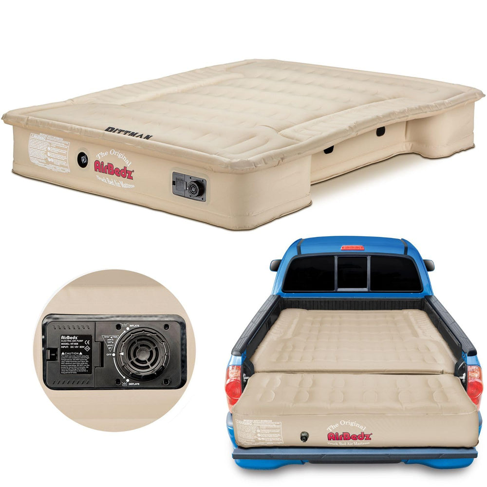 Pittman Outdoors AirBedz truck bed mattress inflated to 68 by 63 inches for roomy outdoor sleep