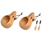 pizarra Nordic wooden cup kuksa showcasing natural grain for outdoor drinking.