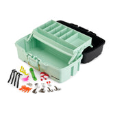 Plano Catch All Tray Tackle Box Kit front view with rust-proof brass latch for secure transport.