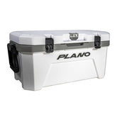 Plano Frost 32-quart cooler side view highlights sturdy construction for outdoor use.