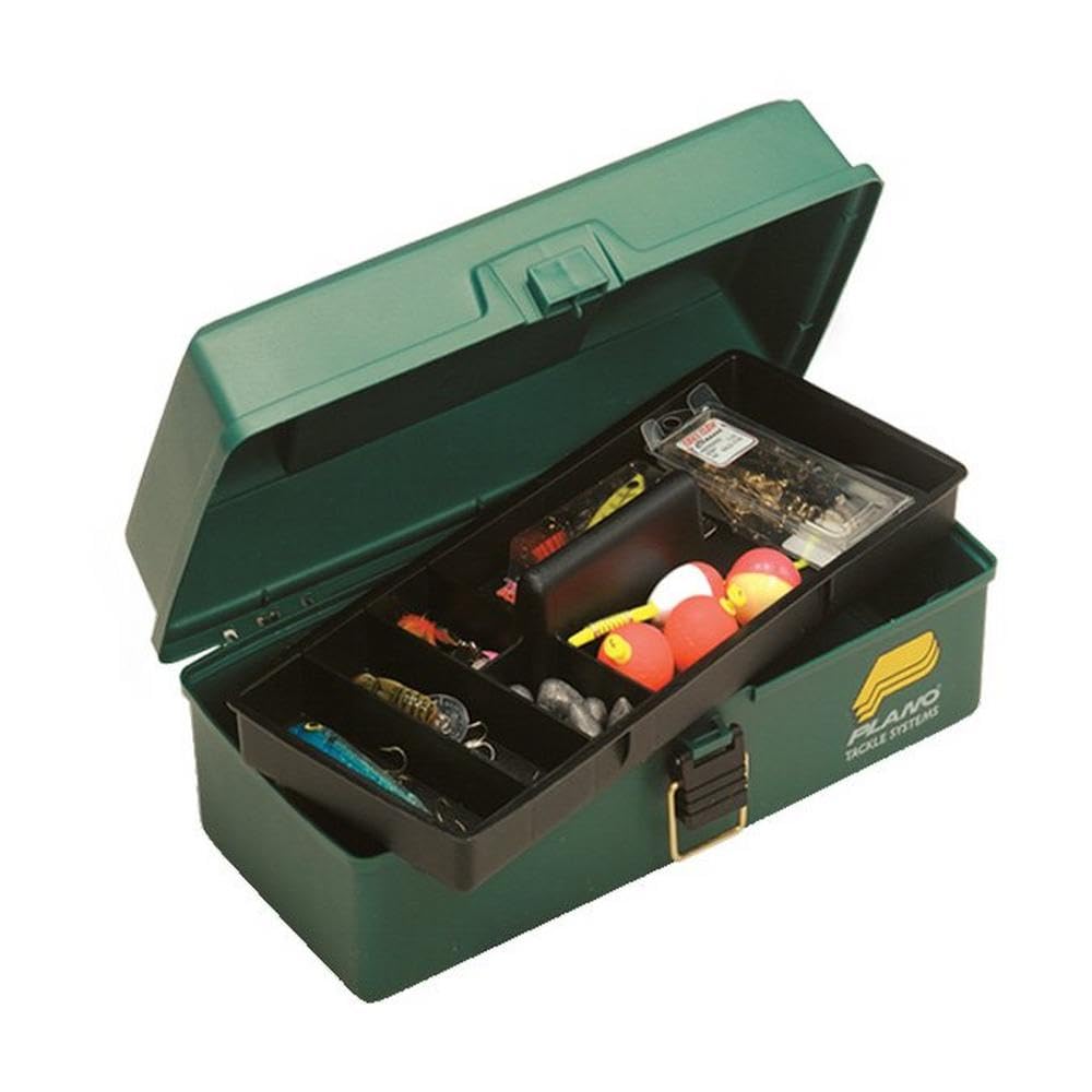 Plano One Tray Tackle Box Dark Green Metallic - front view