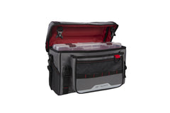 Plano PLAB37120 softsider bag grey open interior showing two stowaway boxes