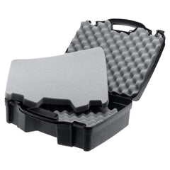 Closed black Protector Series case with padlock tabs for secure transport