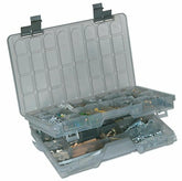 Plano two-tier stowaway 3700 smoke top view for compact tackle organization.