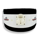 PlayAction B800M Extreme snap-on hip belt showing quick on-off use for fishing.