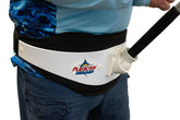 PlayAction B800S snap-on belt clip secures around hips for quick setup.