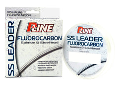 P-Line Salmon/Steelhead Select fluorocarbon leader in clear finish for stealth in clear-water fishing