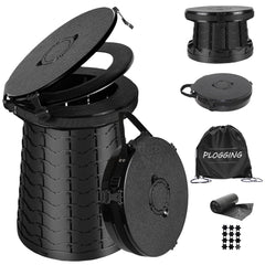 PLOGGING XXL portable toilet assembled for easy outdoor relief on camping trips.