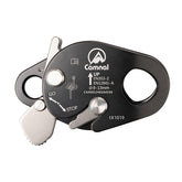 plplaaoo rope grab in black with secure grip for climbing safety.