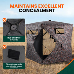 Plscoverit hunting blind door zipper minimizes exposure during entry