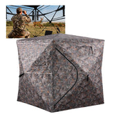 Plscoverit hunting blind front view showing camouflage and low profile