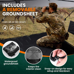 Plscoverit hunting blind silent window tracks reduce noise during adjustments
