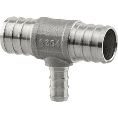 PLUMB eeze PEX Tee stainless steel 3/4 x 3/4 x 3/8 for durable PEX branching connections.