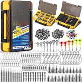 PLUSINNO 229-piece fishing accessories kit with double-sided tackle box open view