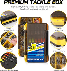 Abundant fishing rigs and accessories for bass, trout, crappie and more
