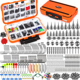 PLUSINNO 449pcs fishing gear kit tackle box offers versatile freshwater setup.