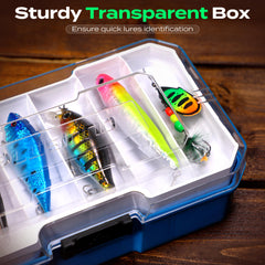 PLUSINNO anti-topple lure box keeps contents secure during transport.