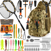 PLUSINNO fishing backpack with floating-net for easy retrieval and catch-and-release
