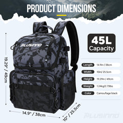 PLUSINNO fishing backpack movable divider for flexible tackle organization