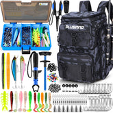 PLUSINNO fishing backpack waterproof camouflage protects gear during rainy lake trips