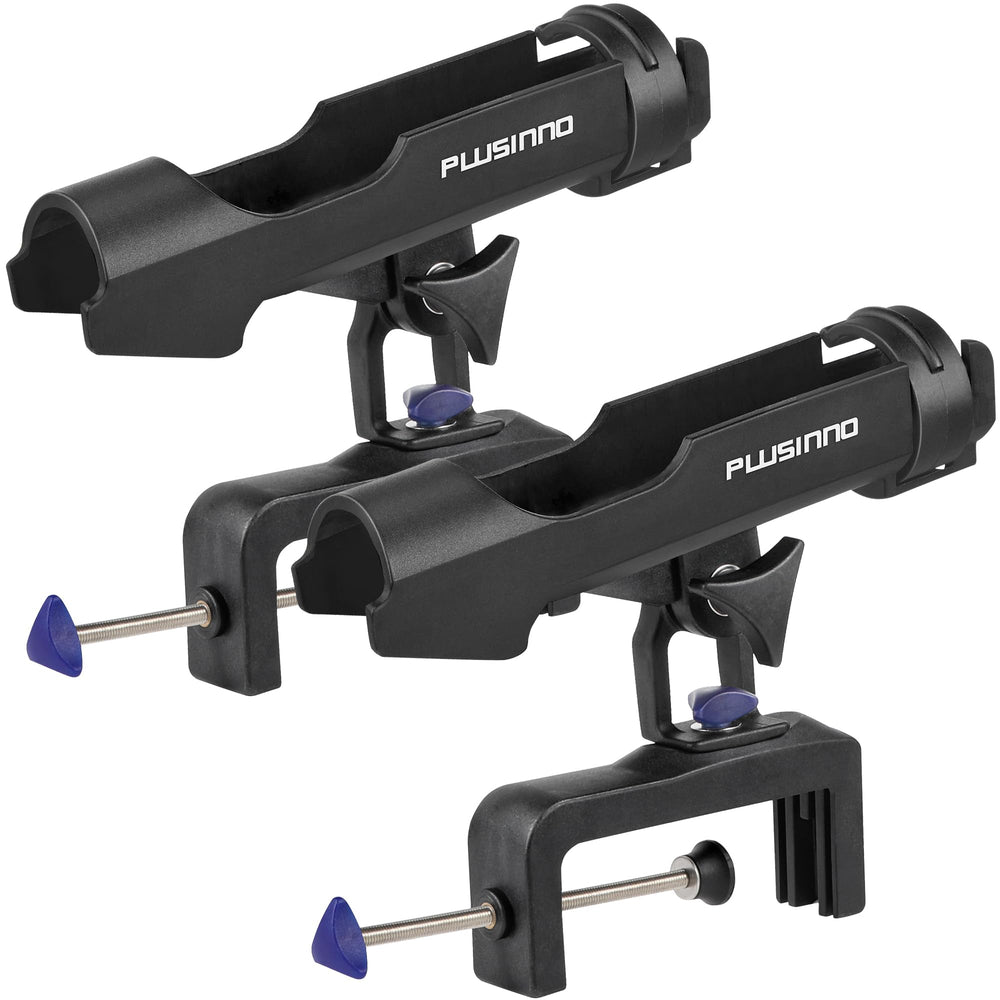 PLUSINNO fishing boat rod holders two-pack mounted on deck for quick access.