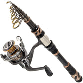 PLUSINNO fishing rod and reel combo extended for travel versatility