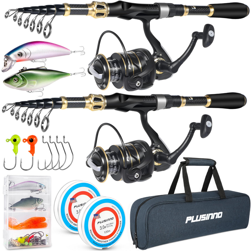 PLUSINNO fishing rod reel combo assembled for versatile freshwater and saltwater use