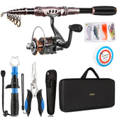 PLUSINNO fishing rod and reel combo in packaging, ideal gift for anglers.