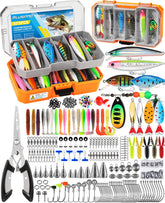 Open view of PLUSINNO Fishing Tackle Box with 373-piece kit