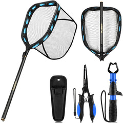 PLUSINNO carbon fiber fishing net handle close-up