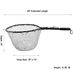 Extendable landing net length to 28 inches