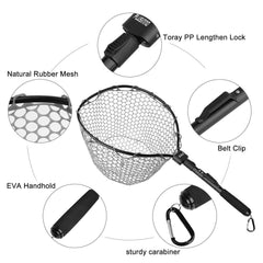 Soft rubber mesh that is gentle on fish and prevents tangling