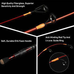 PLUSINNO ice-rod comfort cork handle for cold-weather grip.