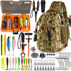PLUSINNO Khaki Fishing Backpack with rod holder - front view