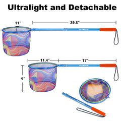 Plusinno Kids Fishing Net features ultralight aluminum ring for effortless handling.