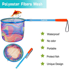 Plusinno Kids Fishing Net uses waterproof mesh that dries quickly after water play.