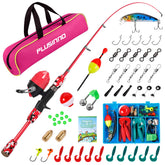 PLUSINNO Kids Spincast rod in red, 150cm, ideal for easy family fishing.