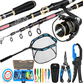 PLUSINNO rod-and-reel-combo offers a portable freshwater and saltwater setup.