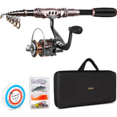 PLUSINNO spinning rod and reel combo ready for beginner-friendly fishing and quick setup
