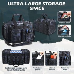 Front panel pockets and dedicated pliers slot on PLUSINNO bag