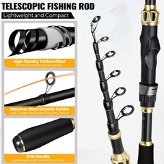 PLUSINNO telescopic fishing rod easy to carry on the go