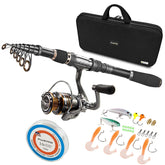 PLUSINNO telescopic rod carry bag shows easy transport for travel anglers.
