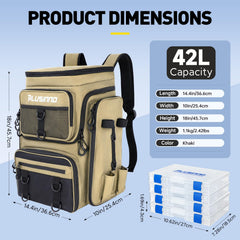 PLUSINNO water-resistant fishing backpack protects tackle in wet conditions