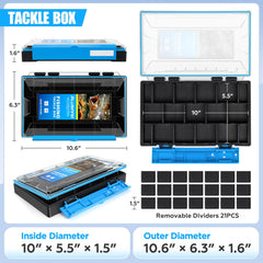 Open lid showing 21 adjustable dividers inside